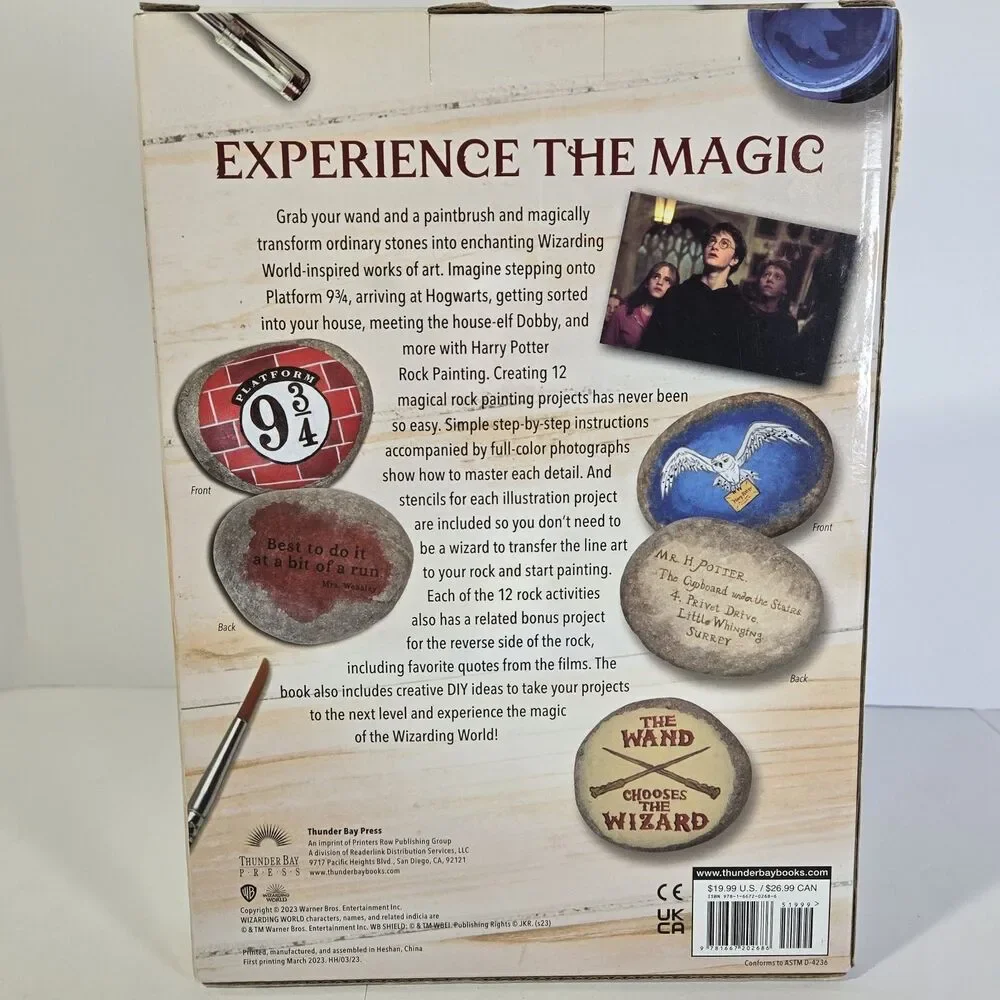 ​Harry Potter Rock Painting Craft Kit by Marcy Kelman (Thunder Bay Press) - CIB